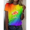 2026 Sommer Rundhals Damen T-Shirt Mode 3D Hawaiianischer Papagei Vogel Druck Kurzarm Cartoon Lässig