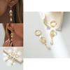 Plated Sophisticated Gold Moon Teardrop Earrings With Natural Shell
