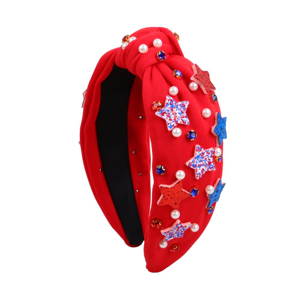 Fashion USA Independence Day Headbands for Girls Star Hairbands Glitter Heart Headbands Girls Women Party Hair Accessories