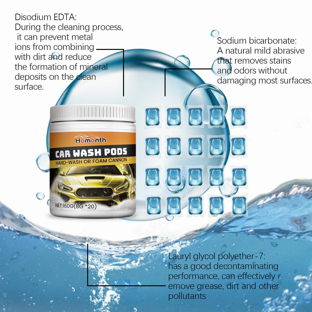 HOMONTH 20PCS Car Gel Beads Liquid Lasting Fragrance Concentrated Auto Ball Cleaner Windshield Washing Capsules Car Accessories