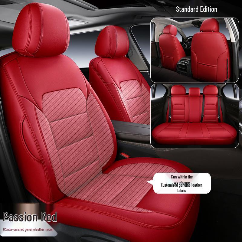 Genuine Leather Car Seat Cushion for 2015-2016 Ford Hatchback/Sedan - Full Wrap Design