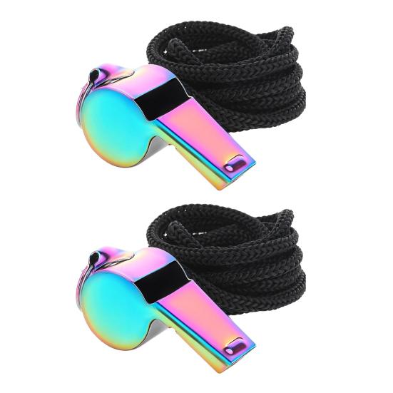 1 stk/2 stk Sportsfløyte Rustfritt stålfløyte med snor Høy skarp lydfløyte for trenere dommere funksjonærer