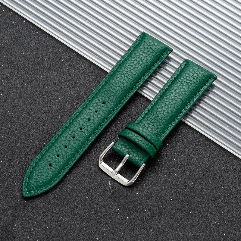 Litschi-Muster 22mm Echtes Leder Uhrenarmband für Huawei GT