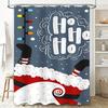 Tuniu Cute Christmas Shower Curtain Santa Claus Pattern Waterproof Fabric Bathroom Decor Festive Holiday Home Decor Gift Idea Fu
