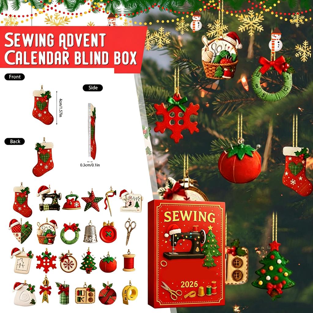 Advent Calendar Christmas Tree Ornaments – Acrylic Hanging Decorations with Days of Surprises
