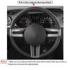 Black Faux Leather Car Steering Wheel Cover For Ford Mustang 2005 2006 2007 2008 20009 2010 2011 2012