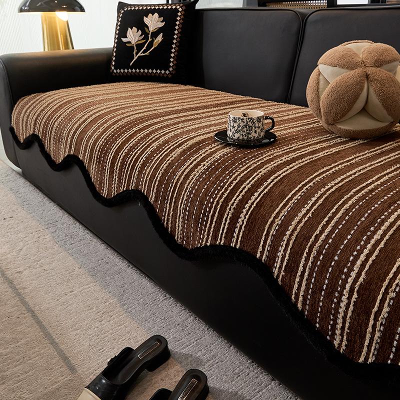 Special-Shaped Sofa Cushion Plush Autumn And Winter Thickened Leather Sofa Special Seat Cushion Fixed Non-Slip  New Sofa Cover