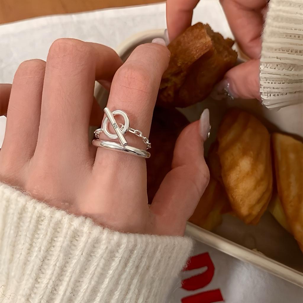 925 Silver Flower Lace Ring Korean Fashion Opening Inlaid CZ Adjustable Rings Valentine's Day Gift