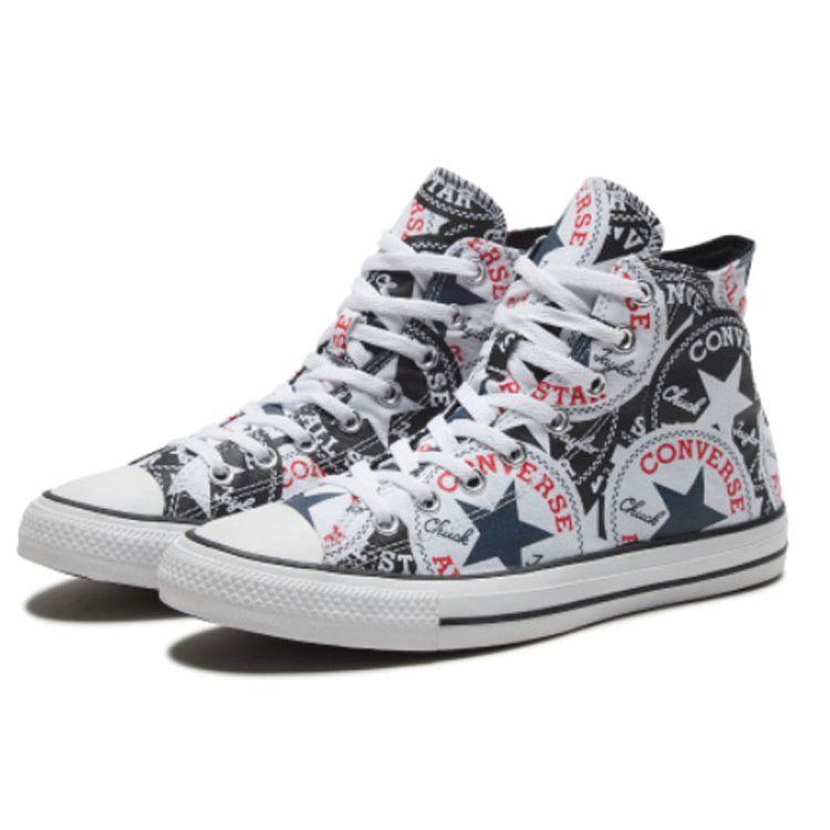 Converse All Star Retro Comfortable High Top Canvas Shoes Unisex Sneakers Black White Red 166985C