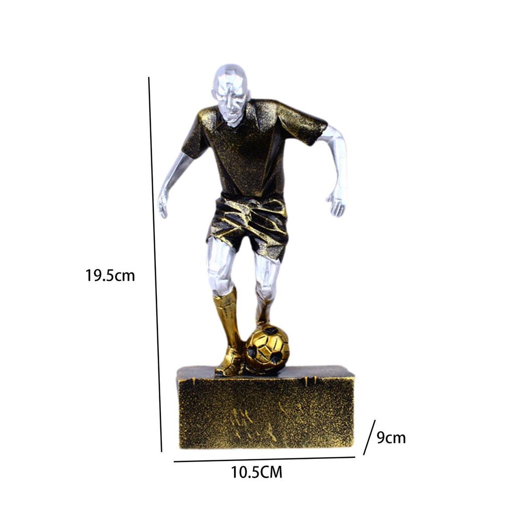 Soccer Player Sculpture Athlete Statue Sturdy Wear Resistant Creative Delicate Desktop Ornament Home Decor for Living Room