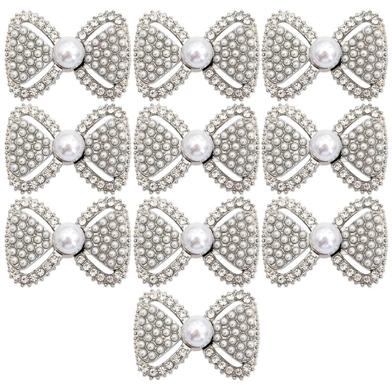 10Pcs Elegant Bowknot Waist Cincher Buckles Clasps Alloy Metal Waist Tighteners Waistband Adjusters For Jeans Trousers