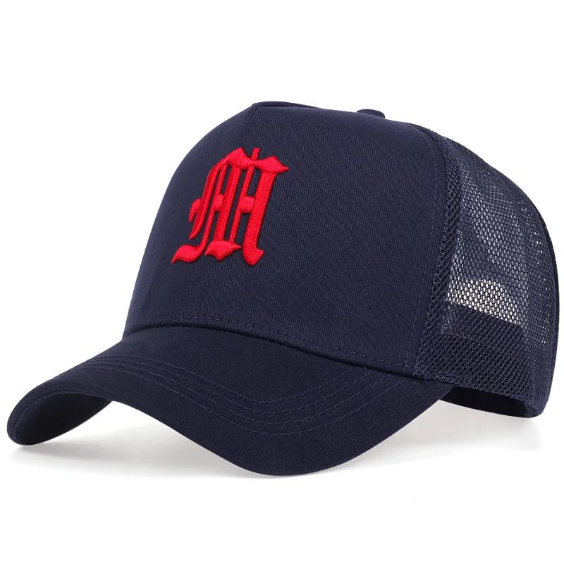 Fashion Gothic Letter M Embroidery Baseball Hat Men and Women Cotton Hats Outdoor Sun Protection Cap Breathable Mesh Caps