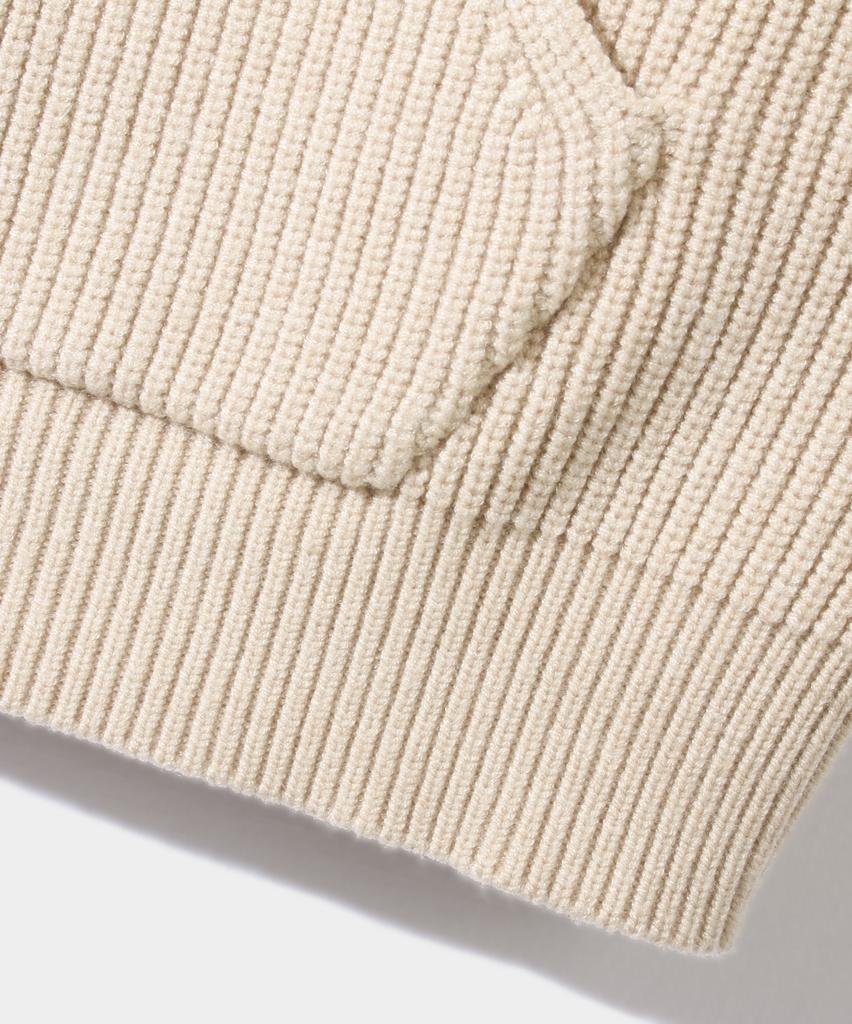 Dimiteulibeullaeg 2Way Raglan Two-Tone Knit Zip-Up Hoodie_Oatmeal & Charcoal