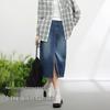 Baleno Women's High-Waist Retro Blue Denim Mid-Length Skirt