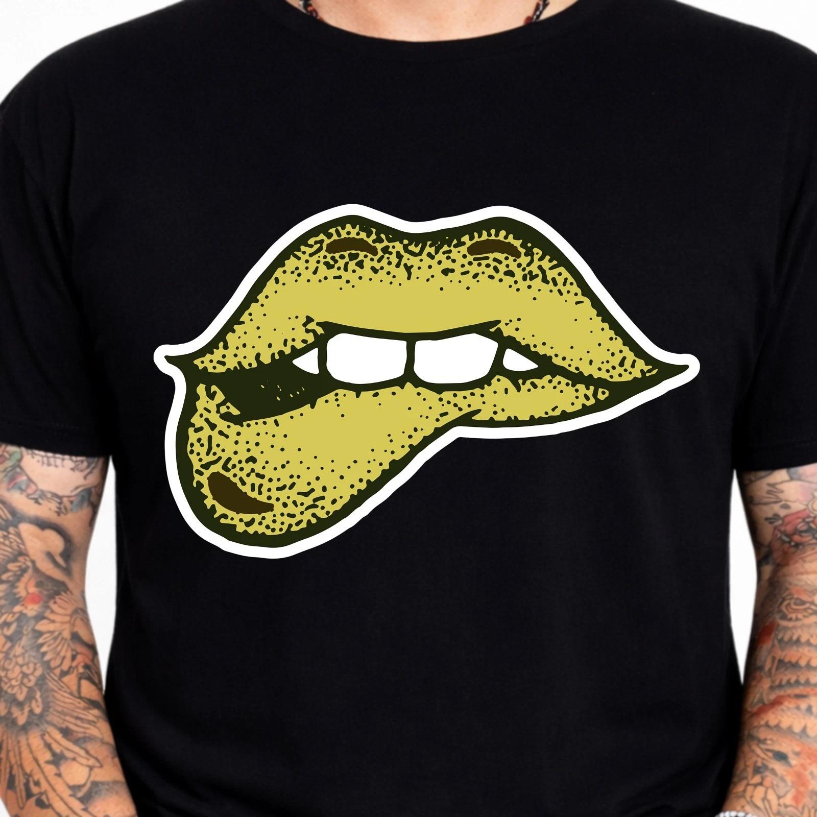 Sexy Lips Biting Tongue Trendy Streetwear Fashion Graphic Tee. L