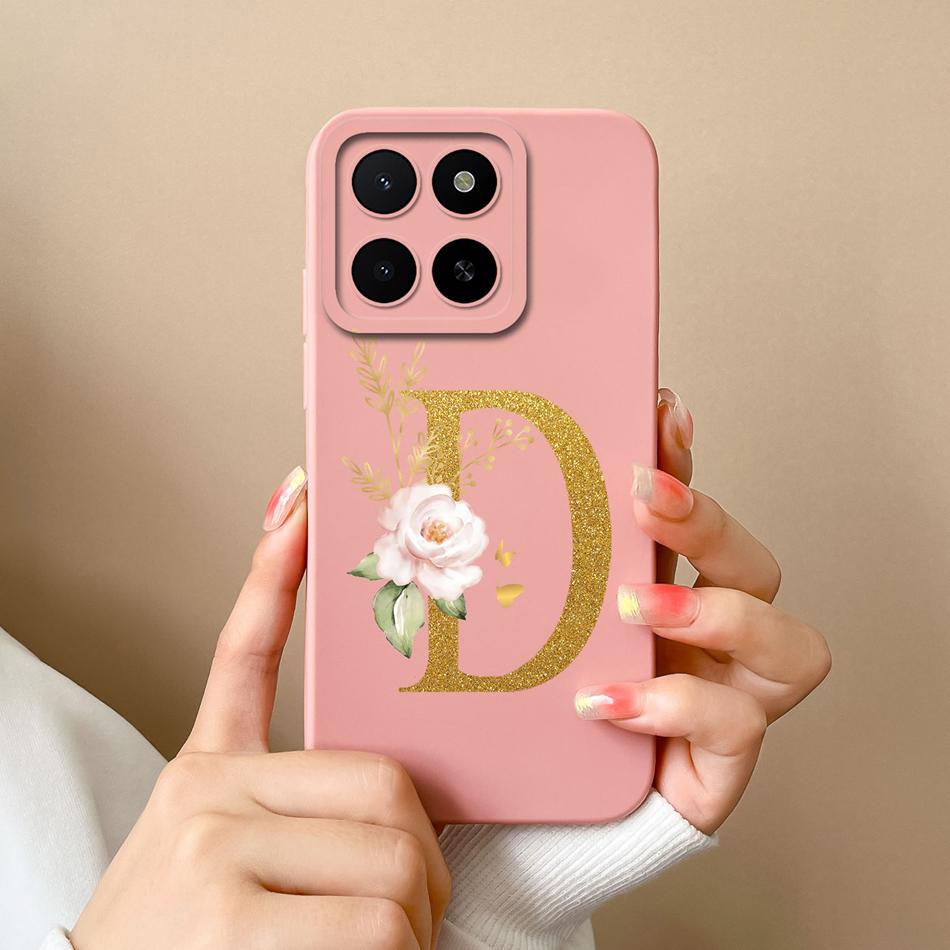 Pro Honor X5B Plus X5 Pouzdro Jednoduché Jméno Písmeno Měkký Hladký Tekutý Silikon Nárazuvzdorný Zadní Kryt Telefonu Pro Honor X 5 X5bPlus Capa