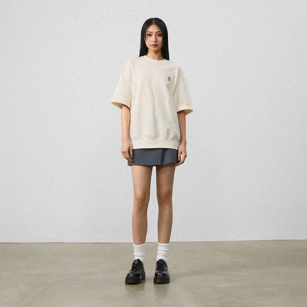 New MLB SS24 Set In Sleeve T Shirt Unisex White 3ARSB1243-43CRD