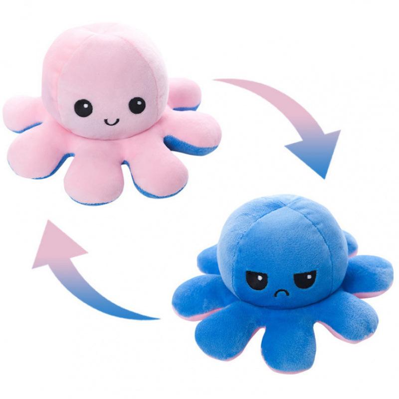 Flip Octopus Doll, Flip Octopus Octopus Plush Toy Double Sided Flip Doll