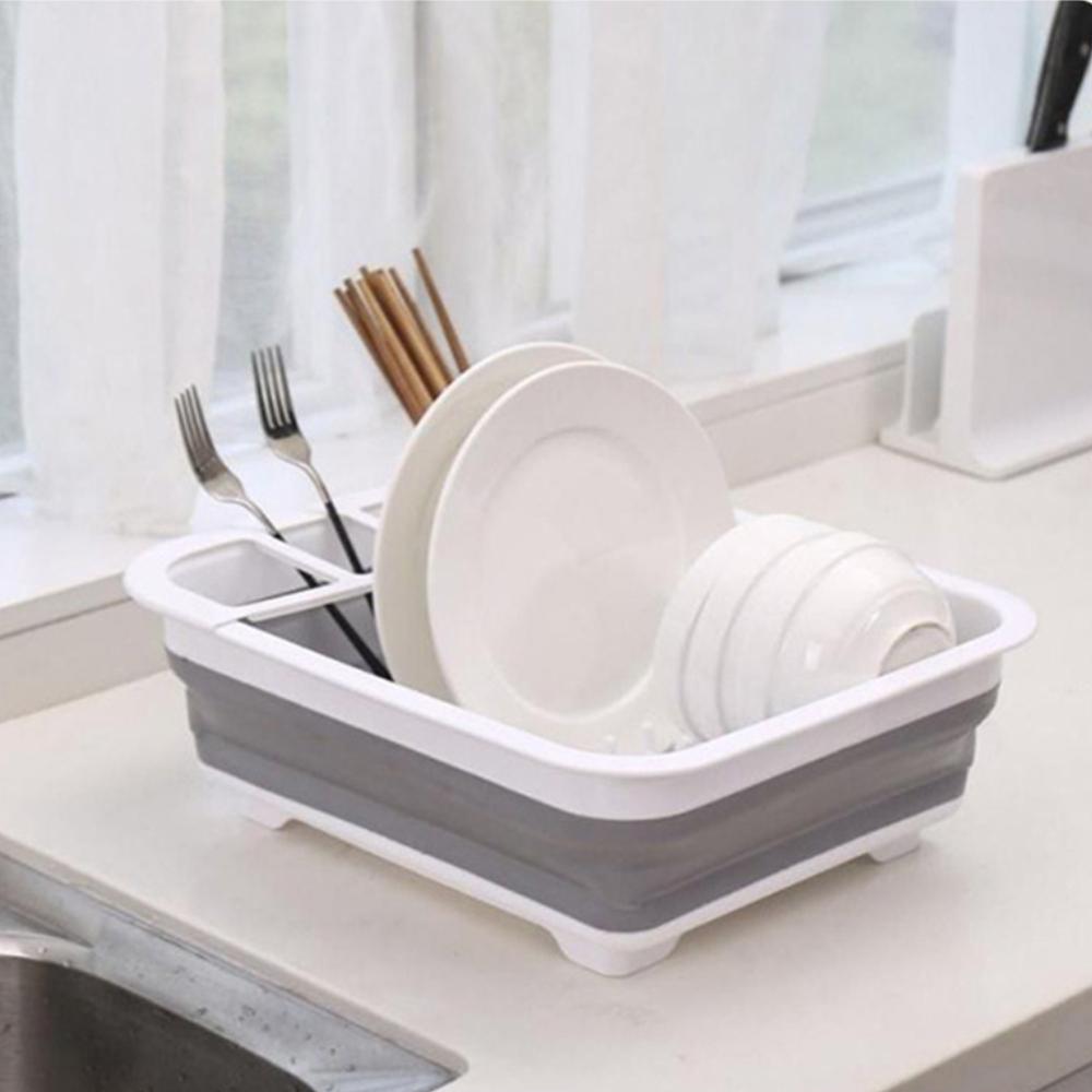 Folding Drain Bowl Rack Tableware Drainage Organizer Shelves Home Bowls and Chopstick Water Filter Racks Dish Sink Drain Basket