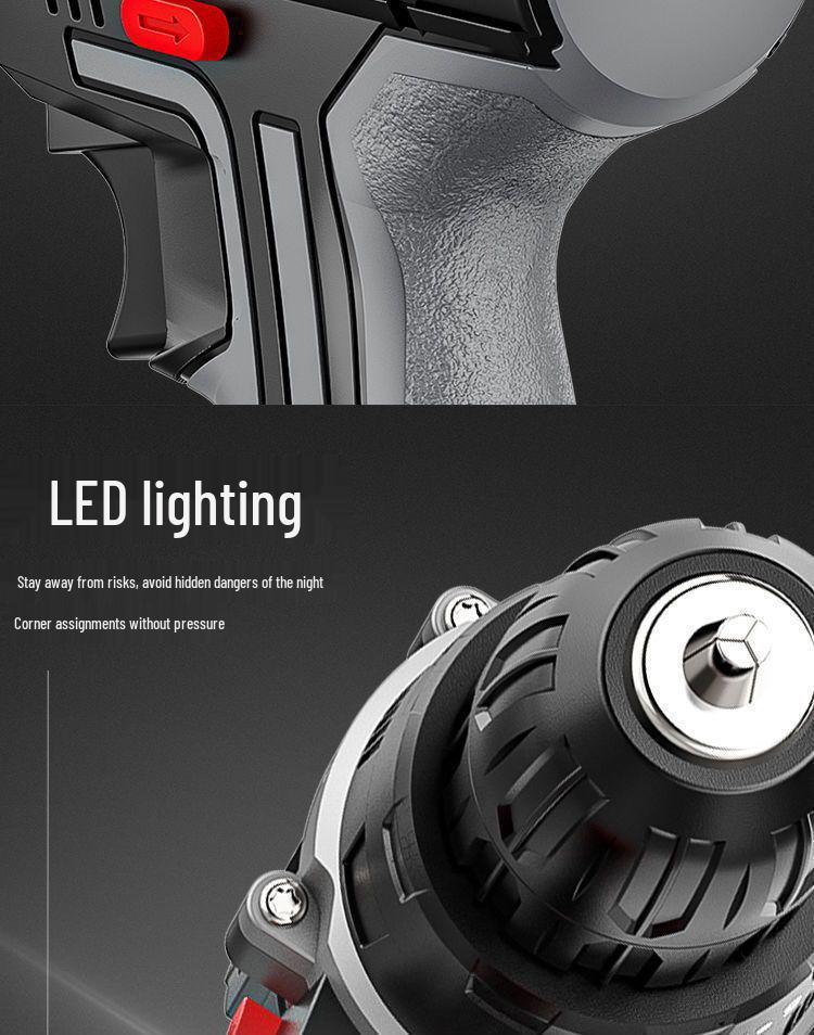 Industrial Ultra-High Power Dual-Speed Electric Drill with Lithium Battery & Multi-Function Impact & Screwdriver Capabilities