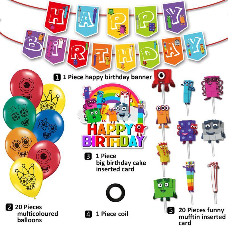 Delightful Numberblocks Theme Balloon Pull Flag Set For Festive Birthday Celebrations
