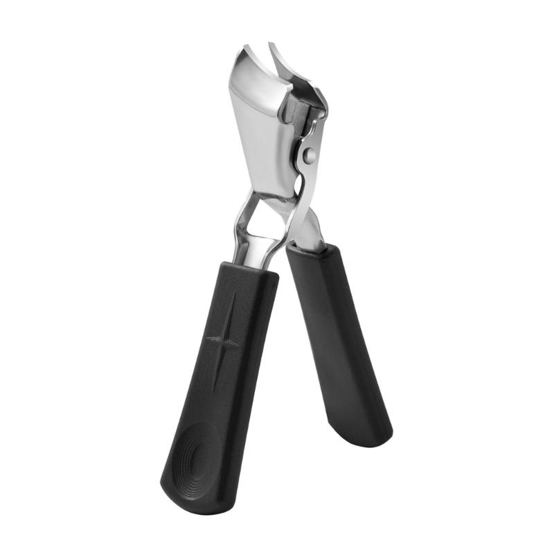 

Wide Jaw Opening Slanted Nail Trimmer for Thick Toenails with Ergonomic Handle and Practical Stainless Steel Pedicure чёрный