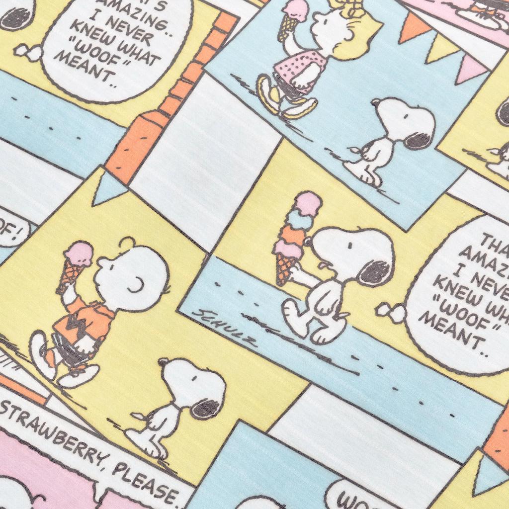 Nishikawa Snoopy Cool Blanket, Single, Washable, Cool Material, Yellow, FR05806600 PN5604BD, Ice Cream Pattern