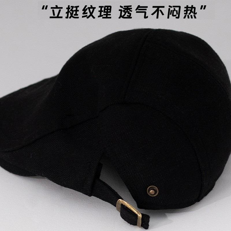 Literary and retro forward hat Autumn and winter hat Women's big head circumference shows the face Small beret Versatile newsboy hat