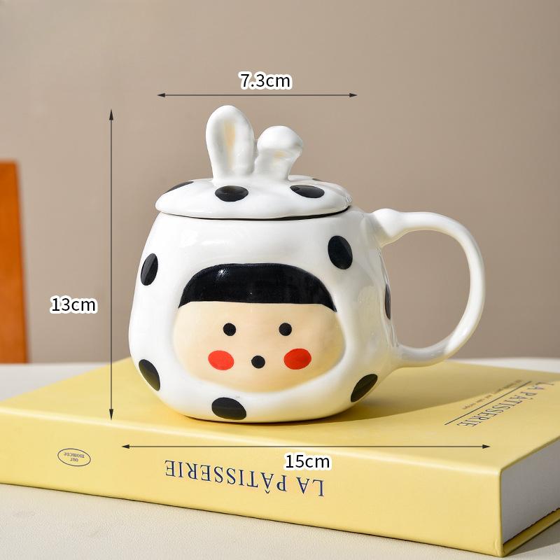 

Милая керамическая чашка для солнечной девочки с крышкой, кружка, креативная, для личного пользования лучшего друга 500ml