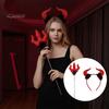 Halloween Costume Accessories Red Devil Costume, Glitter Horn Headband And Trident Prop Glittery Kit for Cosplay, Masquerade Party Performance Adults