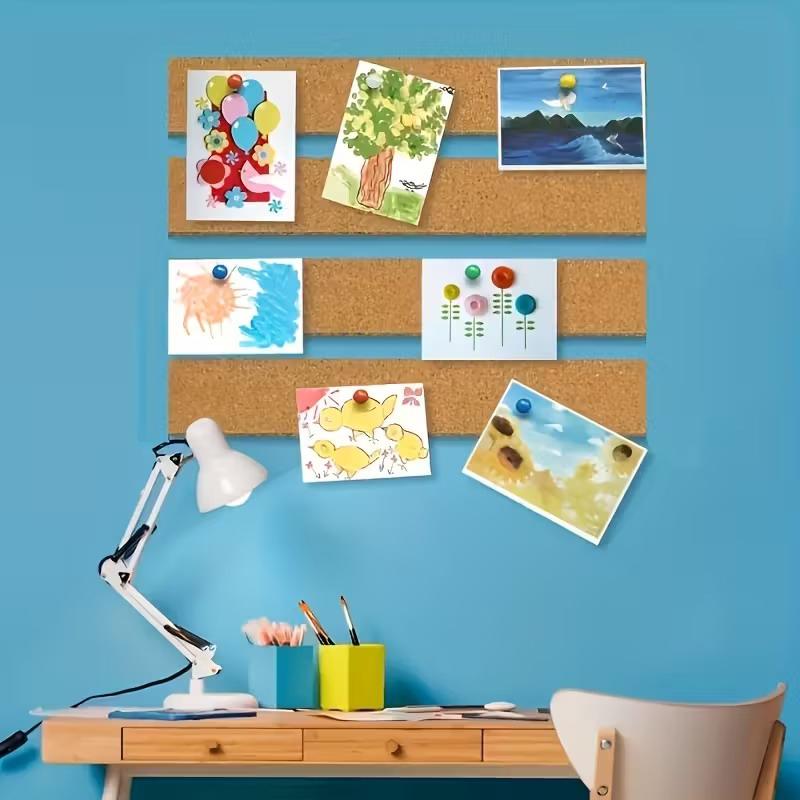 2/4 Stück Selbstklebende Korkstreifen Wandorganizer Pinnstreifen Memoboard Fotoanzeige Heim-Büro-Dekor