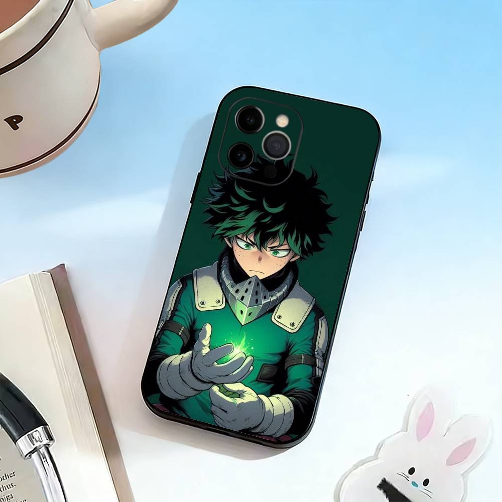 

My Hero lzuku D-Deku Phone Case For iPhone 17,16,15,14,13,12,11 Plus,Pro Max,XS,Soft Silicone Black Cover iPhone13PROMAX