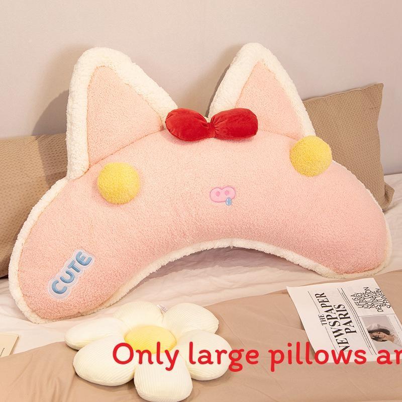 Cartoon Animal Bedside Cushion With Plush Cover For Kids Bedroom Decor Pink Pig,75cm
