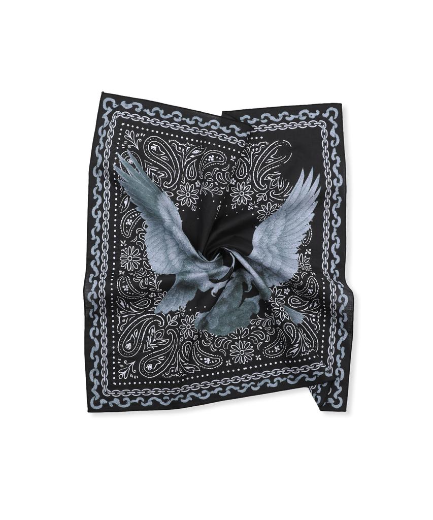 GLACK Gactar003 Feathers Vintage Bandana (Black)