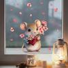 PVC Valentine's Day Window Stickers Animals Cats Bears Mice Love Heart Flower Love Heart Window Decals Waterproof DIY