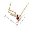 Wine Bottle and Glass Necklace  Wine Cup Necklace Shiny Ladies Necklace