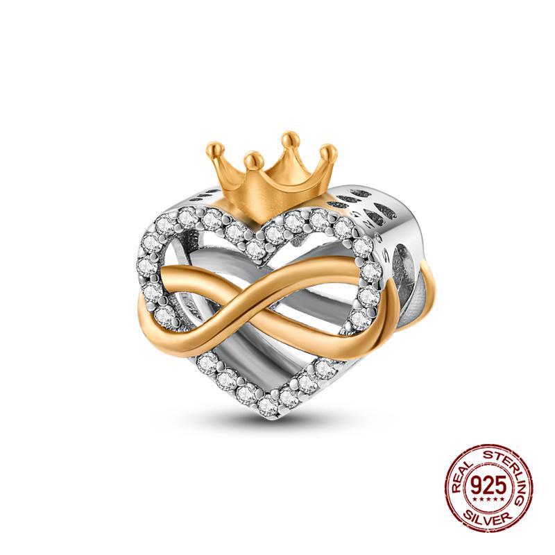 New In Fashion Copper The Queen'S Crown Charm Beads Fit 3Mm Original Bracelet Necklace For Women Diy Jewelry Gifts