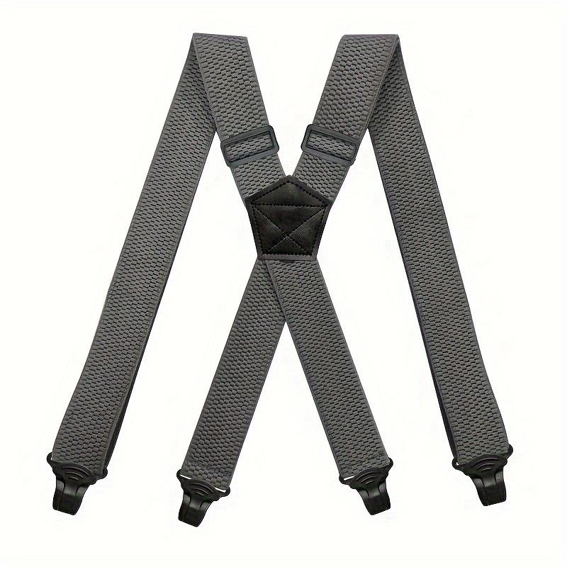 Men'S Wide Heavy Duty Work Strap Adult 4 Clips 120Cm Strap X-Type Elastic Adjustable Strap Bracket Work Men'S Strap  Garter
