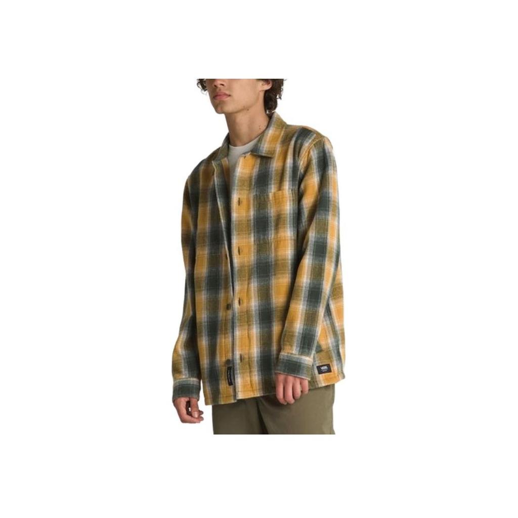 Vans Checkered Single Button Long Sleeve Shirt Men Shirts Yellow VN000AASCMJ