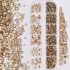 12 Grids 3D Nail Art Rhinestones Mixed Shapes Clear Glass Nail Art Charms Colorful Flatback Nail Art Decoration