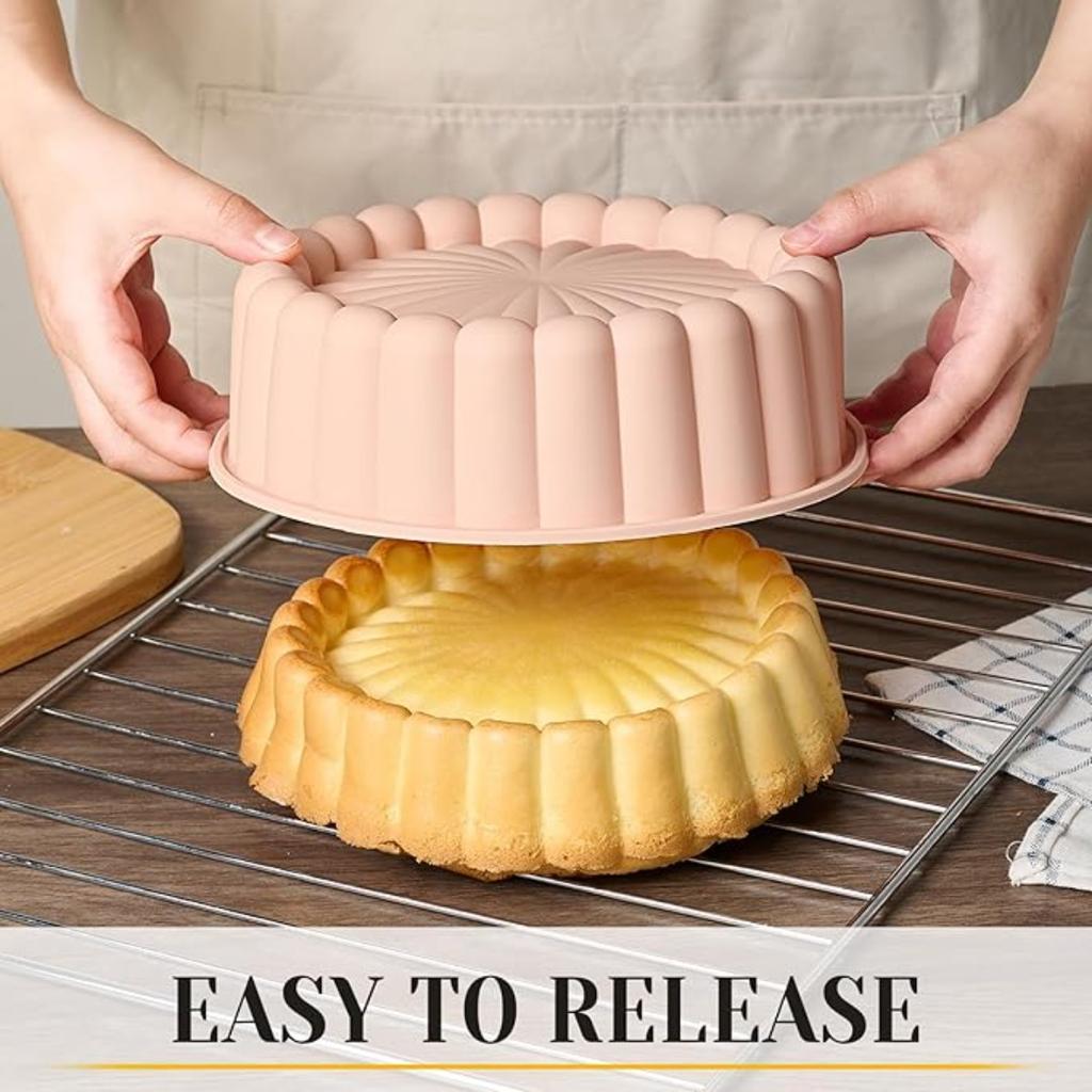 Silikon Charlotte Kuchenform, 8 Zoll Runde Kuchenform, Antihaft-Kuchenformen für Käsekuchen, Schokoladenkuchen, Regenbogenkuchen, Erdbeerkuchen