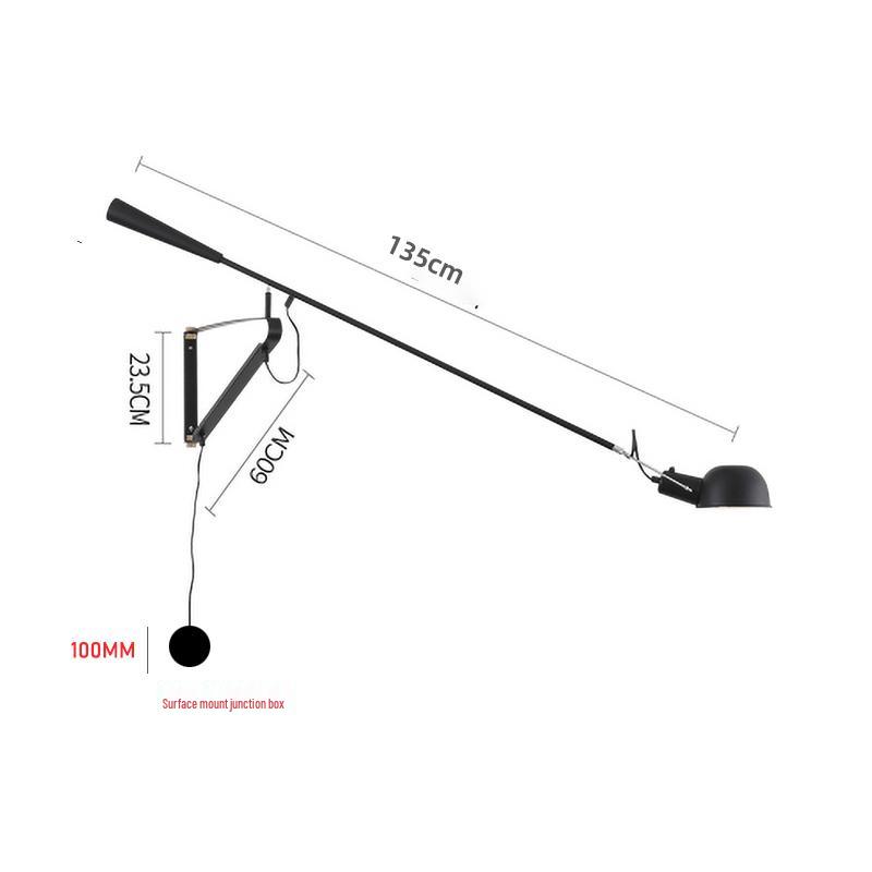 Italian Flos 265 Mid-Century Industrial Swing Arm Wall Lamp - Minimalist Design for Living Room or Reading Nook