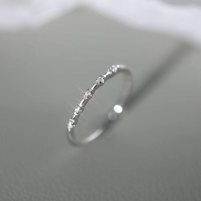 Elegant Adjustable Sparkling Diamond Ring for Index or Pinky Finger - Luxurious and Simple Design
