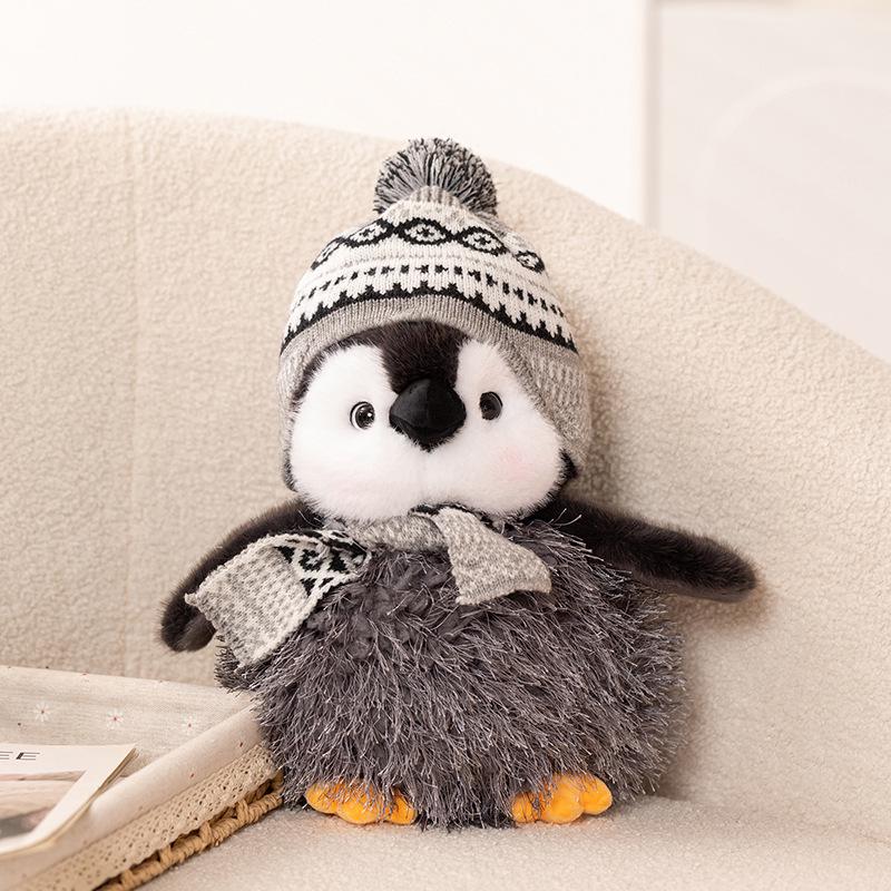 Winter Cute Hooded Penguin Plush Scarf Toy for Girls - Perfect Birthday Gift
