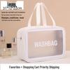 Waterproof Portable Makeup Organizer - Large Capacity PU Clear Toiletry Travel Bag
