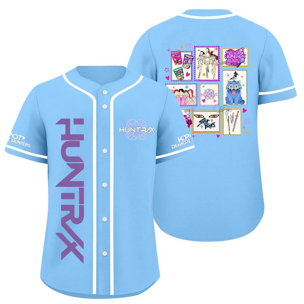 Children's Casual Cartoon Print Short-sleeved Baseball Jerseys Children's Sportswear Top