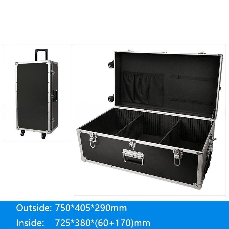 Aluminum Trolley Toolbox Shockproof Hardware Equipment Suitcase Instrument Protection Lockable Luggage Compartment