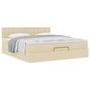 Cadre de lit avec matelas - Maison Exclusive - 180x200 cm - Tissu crème - Rangement sous le lit