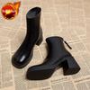 Fashion Woman Short Shoes Height Increasing Solid Color British Style Booties Zip On Promotion Large Size Warm Hot Ankle Boots for Women