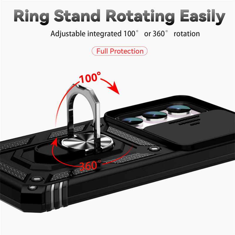 For Samsung Galaxy S23 FE Case Cover Samsung S23 FE Capas Phone Bumper Armor Slide Camera Lens Ring Holder Fundas Samsung S23 FE